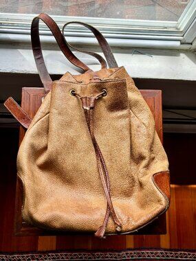 Vintage Fossil Leather Backpack
